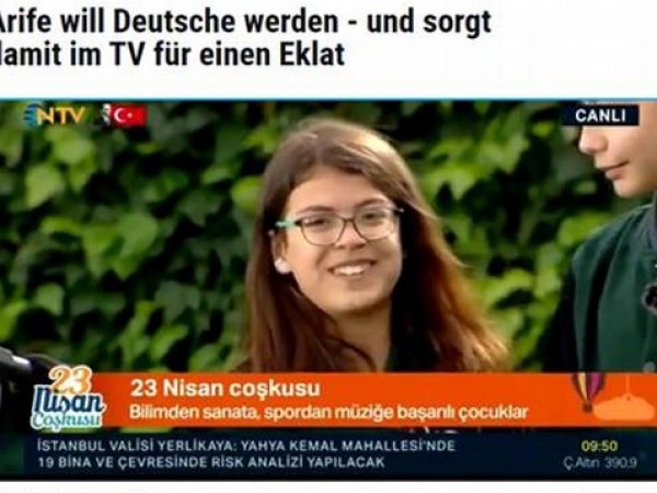 Дванадесетгодишната туркиня Арифе казва на живо по телевизията, че иска