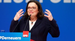 Андреа Налес лидерката на Германската социалдемократическа партия която влиза в