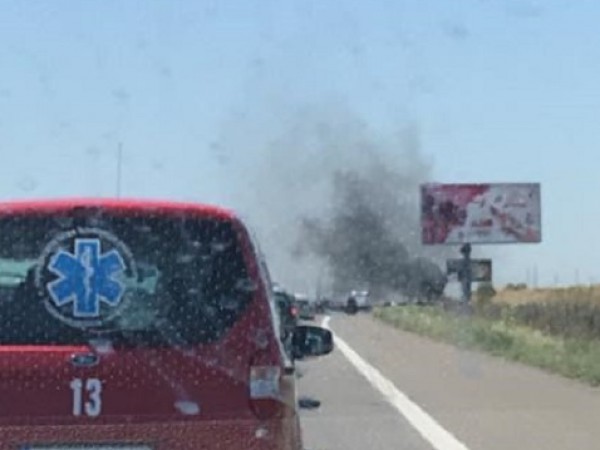 Коли горят на 357 км на автомагистрала "Tракия“ на изход