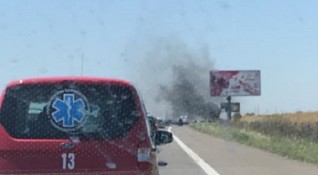 Коли горят на 357 км на автомагистрала Tракия на изход