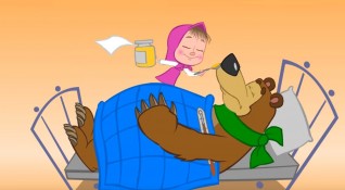 Епизодът Маша хапва каша от популярната руска анимационна поредица Маша