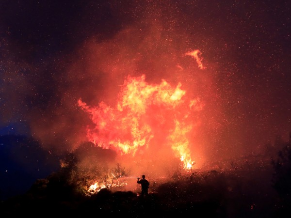 Голям пожар избухна край Атина и властите казаха, че са