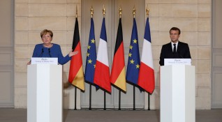 Bренският президент Еманюел Макрон и германската канцлерка Ангела Меркел отправиха