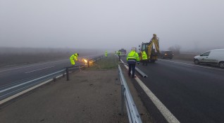 Ремонтът на автомагистрала Тракия край Чирпан започна тази сутрин въпреки