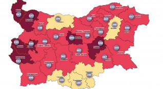 7 области на България вече са в тъмночервената зона в
