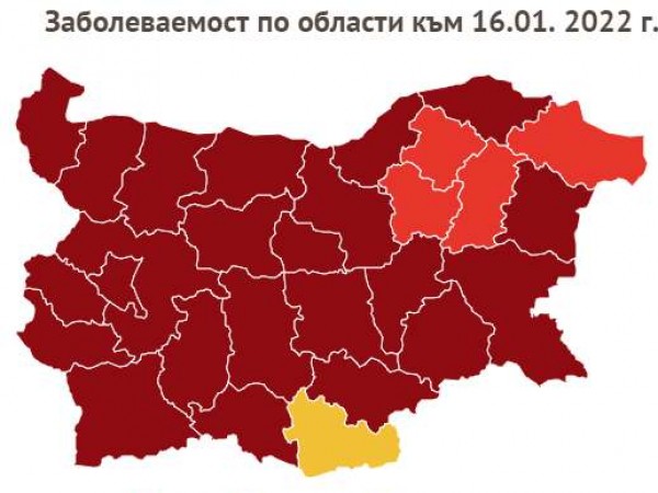 Общата 14-дневна заболеваемост за страната днес премина 1000 на 100