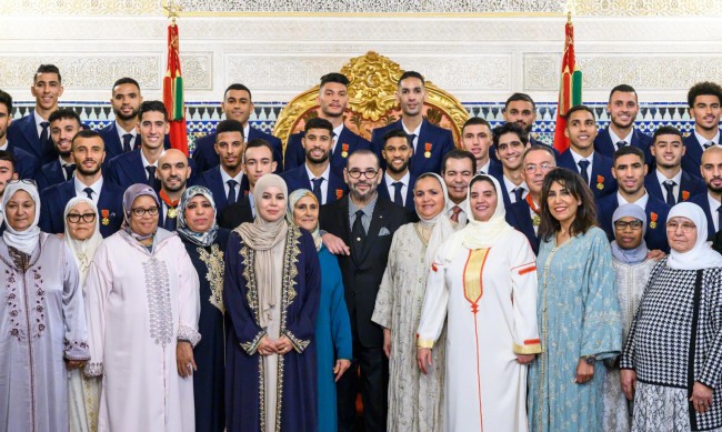 Кралски прием за футболните национали на Мароко