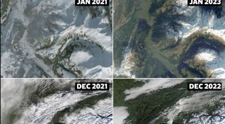 Свиването на снежната покривка в Алпите заради рекордни стойности на