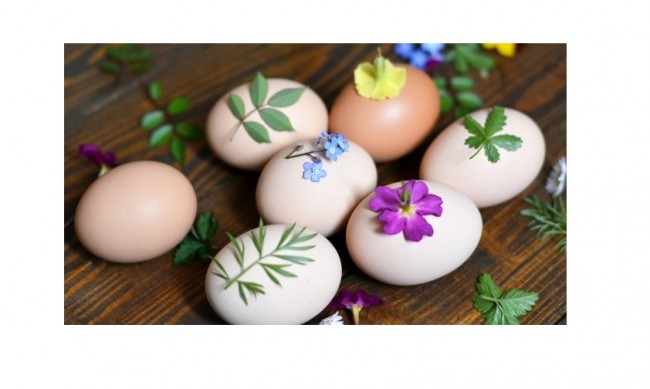 Декорация на великденските яйца с цветчета