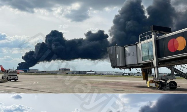 Пожар в товарната зона на летище в Брюксел