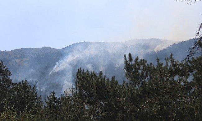 Взривове на мини прекратиха потушаването на пожара в планината Славянка