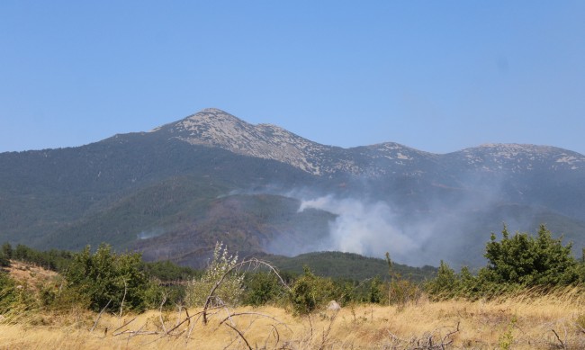 Пожарът на българо-гръцката граница се разраства