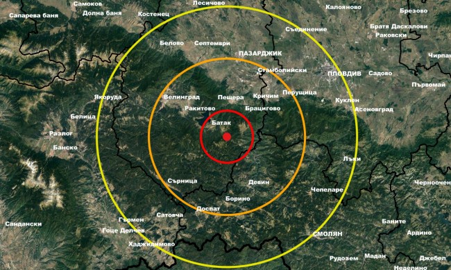 Леко земетресение на 7 км от Батак