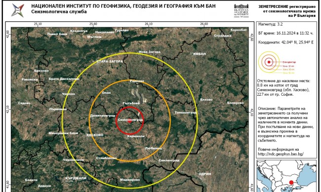 Земетресение разлюля Хасково 